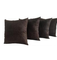 Kit 4 Almofadas Silicone Decorativas Tecido Sued Lisas 45x45 Com Zíper E Enchimentos Super Macio E Confortável