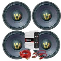 Kit 4 alto falante 12 pol compet seco 200w 4 ohms preto chapa + módulo taramps Kit 4 alto falante 12 pol compet seco 200w 4 ohms preto chapa + módulo taramps