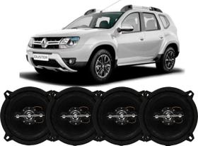 Kit 4 Alto Falante 280wrms Original Porta Duster Clio Som Preto