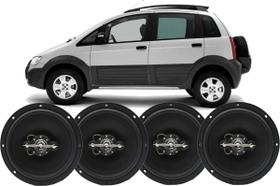 Kit 4 Alto Falante 280wrms Original Porta Fiat Idea Som Auto Preto