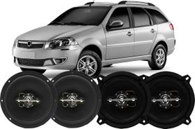 Kit 4 Alto Falante 280wrms Original Porta Fiat Palio Weekend Preto