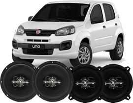 Kit 4 Alto Falante 280wrms Original Porta Fiat Uno Som Novo Preto