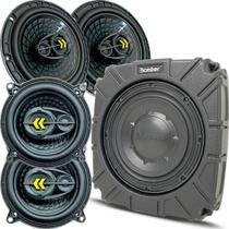 Kit 4 Alto Falante 5 e 6 Pol Triaxial Revo6 140W + Subwoofer 200W Slim
