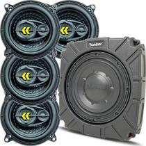 Kit 4 Alto Falante 5 Triaxial Revo5 140W + Subwoofer 200W Slim