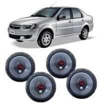 Kit 4 Alto Falante Siena Porta Dianteira e Traseira Bomber