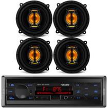 Kit 4 Alto Falantes 4 Pol Jb4 Flex Leson+ Rádio Bluetooth Sd