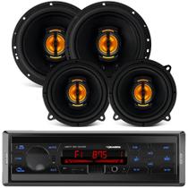 Kit 4 Alto Falantes 5 E 6 Pol Jb Flex Leson+ Rádio Bluetooth Kit 4 Alto Falantes 5 E 6 Pol Jb Flex Leson+ Rádio Bluetooth