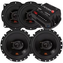 Kit 4 Alto Falantes 5 e 6 Polegadas Jbl Selenium Triaxial 200w Rms + Amplificador Stetsom