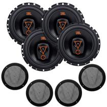 Kit 4 Alto Falantes 6 JBL Triaxial 6TRMS80 Multisystem 320W + 4 Telas Proteção 6 Preta
