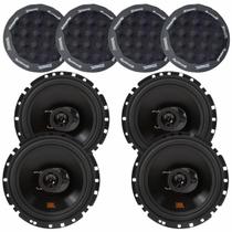 Kit 4 Alto Falantes 6 Pol JBL 6TRFX55 Flex 220W e 4 Anel Acustíco Vedação Som automotivo Top