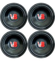 Kit 4 alto falantes compet subwoofer 12 pol 200w 4 ohms preto chapa