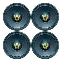 Kit 4 alto falantes compet woofer 12 pol 200w 4 ohms preto pp