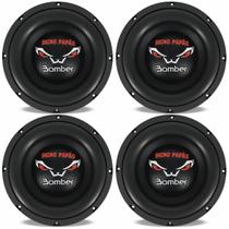 Kit 4 Alto Falantes Subwoofer 8 Pol Bomber Bicho Papão 600 Watts RMS 4 Ohms Compacto Potente