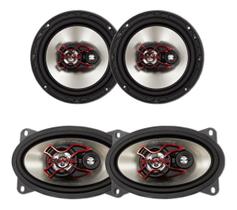 Kit 4 Alto Falantes Triaxiais Bravox B3X60X + B3X46X - 180 Watts Rms