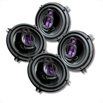 Kit 4 Alto Falantes Triaxial 5 Polegadas P Portas 150W Preto - Qualidade de Som Automotivo