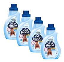 Kit 4 Amaciante Diluido Vida Macia Glicerina e Lavanda 1L