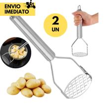 Kit 4 Amassador de Batatas e Legumes Ou 2 Pç em Inox Ideal para Purês Amassador e Espremedor de Legumes