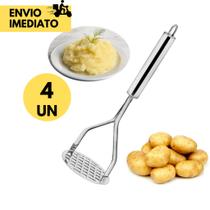 Kit 4 Amassador de Batatas e Legumes Ou 2 Pç em Inox Ideal para Purês Amassador e Espremedor de Legumes Kit 4 Amassador de Batatas e Legumes Ou 2 Pç em Inox Ideal para Purês Amassador e Espremedor de Legumes