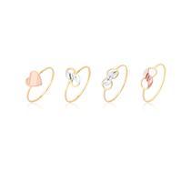 Kit 4 Anéis Conjunto Coleção Ouro Rosé flor 10k Kit 4 Anéis Conjunto Coleção Ouro Rosé flor 10k