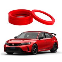 Kit 4 Anel Centralizador Vermelho De Rodas Esportivas Universal Honda