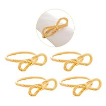 Kit 4 Anel para Guardanapos Metal Laço Dourado 5,5x2cm Wolff Kit 4 Anel para Guardanapos Metal Laço Dourado 5,5x2cm Wolff