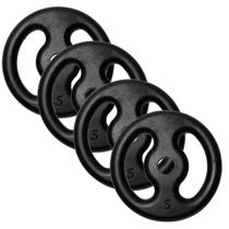 Kit 4 Anilhas 5kg Fitness Ferro Pintada Academia Treino 20kg