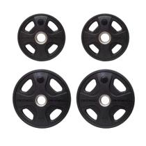 Kit 4 Anilhas Elite Emborrachada 4 Grips 30kg