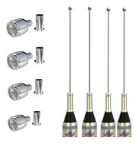Kit 4 Antena 1/4 Vhf Ars Base Vareta Mv00bc 4 Conctor Brinde