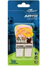 Kit 4 Apito Jogos Profissional Metal Com Cordão Apitos Campo Quadras