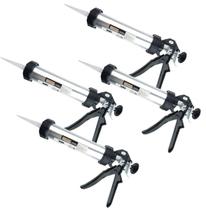 Kit 4 Aplicador de Silicone Tubular Fechado 9" 230mm com Bico Plástico para Sache até 400ml