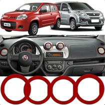 Kit 4 Aplique Entrada de Ar Vermelho Fiat Novo Uno 2012 2013 2014 2015 Kit 4 Aplique Entrada de Ar Vermelho Fiat Novo Uno 2012 2013 2014 2015