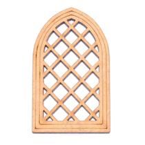 Kit 4 Apliques Janela Vitral Pequena Artesanato MDF Cru Kit 4 Apliques Janela Vitral Pequena Artesanato MDF Cru