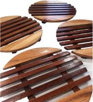 Kit 4 Apoios/descansos De Madeira Para Panelas