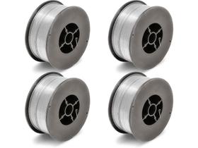 Kit - 4 Arame Para Solda Mig Revestido Uso Sem Gás 0,8mm E71T-SG - Rolo 1kg - Galzer