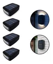 Kit 4 Arandela 6 Leds Meia Lua Luz Potente Solar Fotocélula