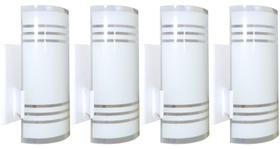 Kit 4 Arandela Calha de Parede Com Vidro Pintado