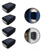 Kit 4 Arandela Lâmpada 30 Leds Luz Solar Com Sensor Noturno De Movimento Para Parede Caminho Jardim - O.Míssil Company