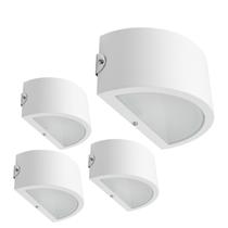 Kit 4 Arandela Meia Lua Alum Branca 1x8W Garden Kit 4 Arandela Meia Lua Alum Branca 1x8W Garden