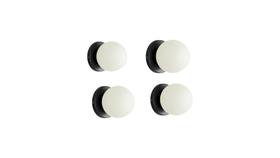 Kit 4 Arandela Slim Globo 10 Jabuticaba Preto Fosco