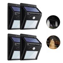Kit 4 Arandela Solar Externa Led Parede Economia Sem Fio