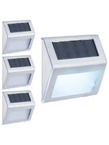 Kit 4 Arandela solar luminária slim inox lâmpada elegante para muro parede jardim corredor área externa