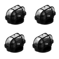 Kit 4 Arandela Tartaruga Oval 60w Bivolt Parede 20cm Com Grade Branco Preto Cobre Dourado Marrom
