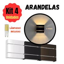 Kit 4 Arandelas 2 Frisos com Lâmpadas LED G9 Facho Duplo Interno e Externo Kit 4 Arandelas 2 Frisos com Lâmpadas LED G9 Facho Duplo Interno e Externo