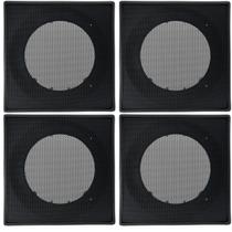 Kit 4 Arandelas P/ 6 Polegadas Som Teto Gesso Quadrada Preta