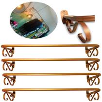 Kit 4 Arara De Parede Cabideiro Rose Gold 1 Metro Linha Premium !