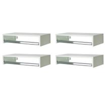 Kit 4 Araras Roupas Cabideiro Prateleira 60x20x25 Cm Mdf