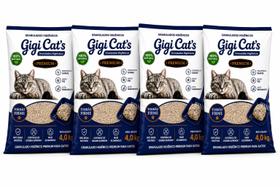 Kit 4 Areia Higiênica Gigi Cats 4kg Zero Odor Ultra Fina