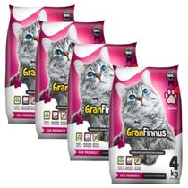 Kit 4 Areia Higienica Para Gatos Gran Finnus Total 16kg