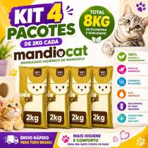 Kit 4 Areia MandioCat 8Kg Sanitária Higiênica Biodegradável 100% Natural Zero Odor Pet Gato Kit 4 Areia MandioCat 8Kg Sanitária Higiênica Biodegradável 100% Natural Zero Odor Pet Gato