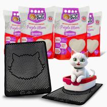 Kit 4 Areia Purple Moon 4Kg E Tapete Coletor De Areia Mypetone Kit 4 Areia Purple Moon 4Kg E Tapete Coletor De Areia Mypetone